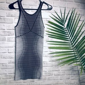 BCBGeneration Bodycon Striped Mini Slip Babydoll Dress Cutout Size S